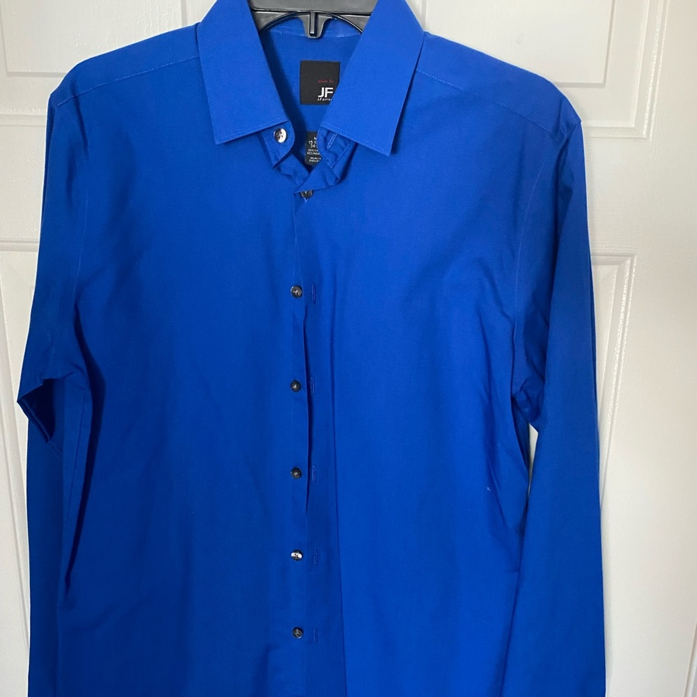 Slim fit royal blue dress shirt